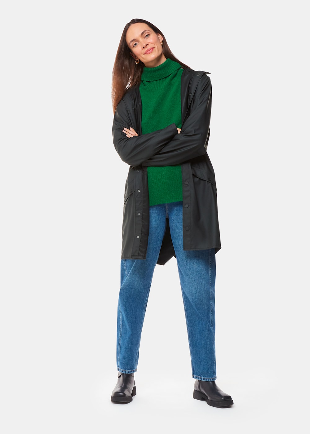 Rains curve jacket green discount