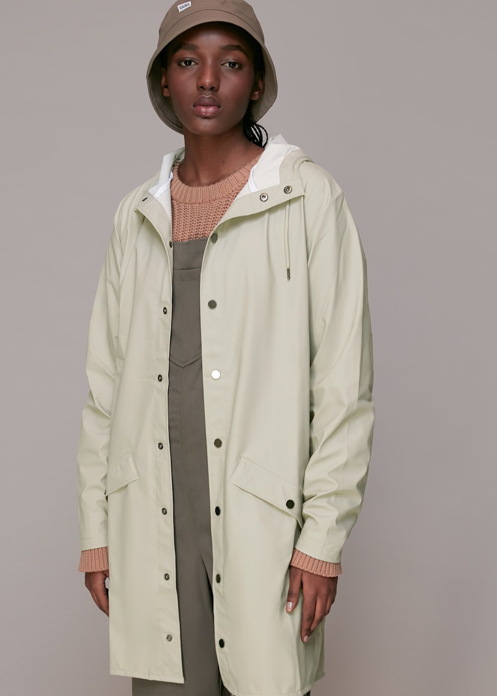 Pale Grey Rains Long Jacket WHISTLES Whistles UK