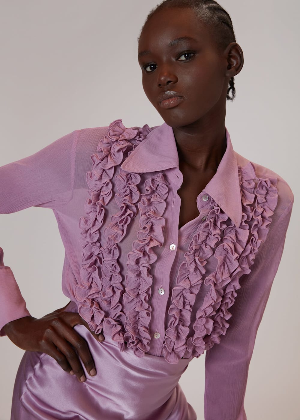 Ruffle top blouse discount