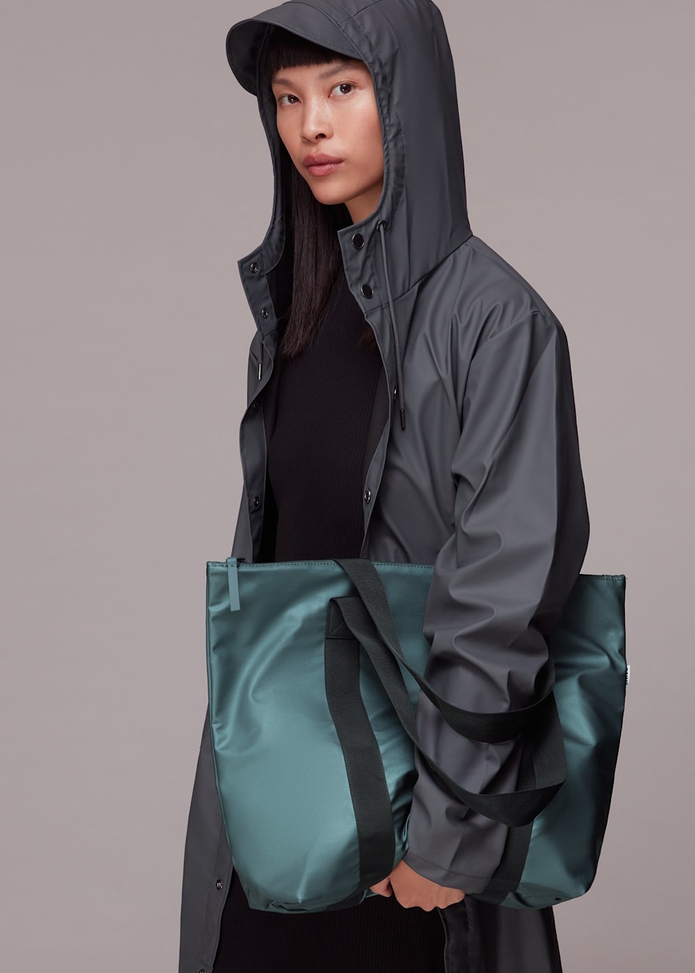 Dark Green Rains Classic Tote Bag WHISTLES Whistles UK