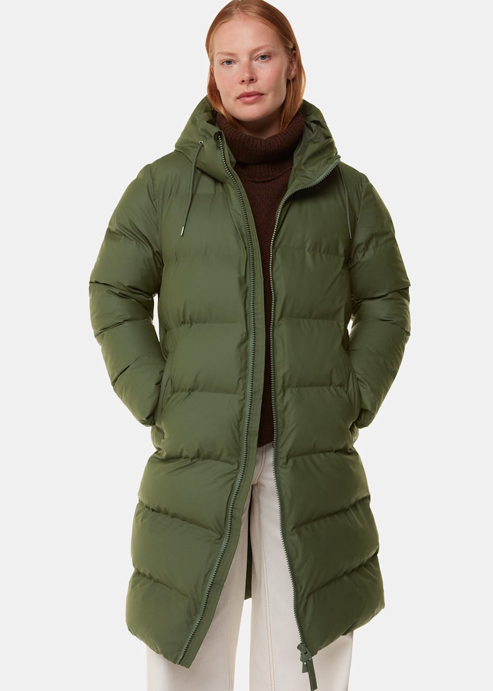 Dark green puffer jacket best sale