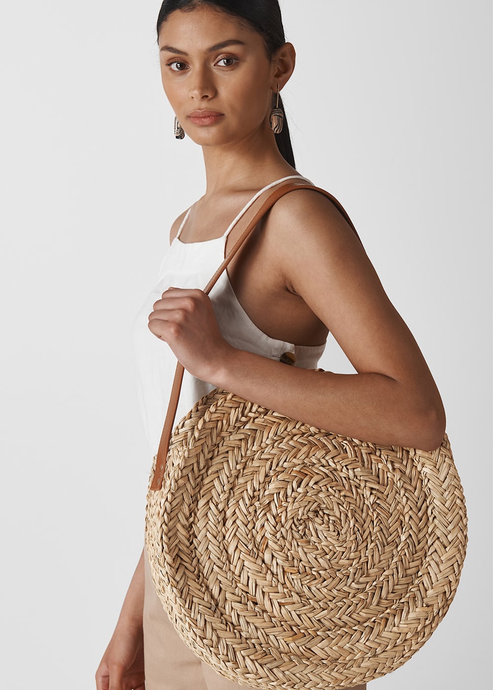 Whistles straw bag hot sale