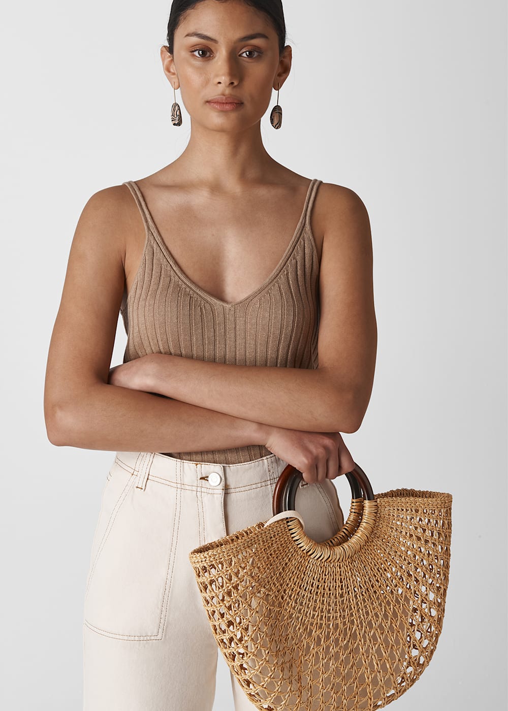 Rattan bag with handle shop