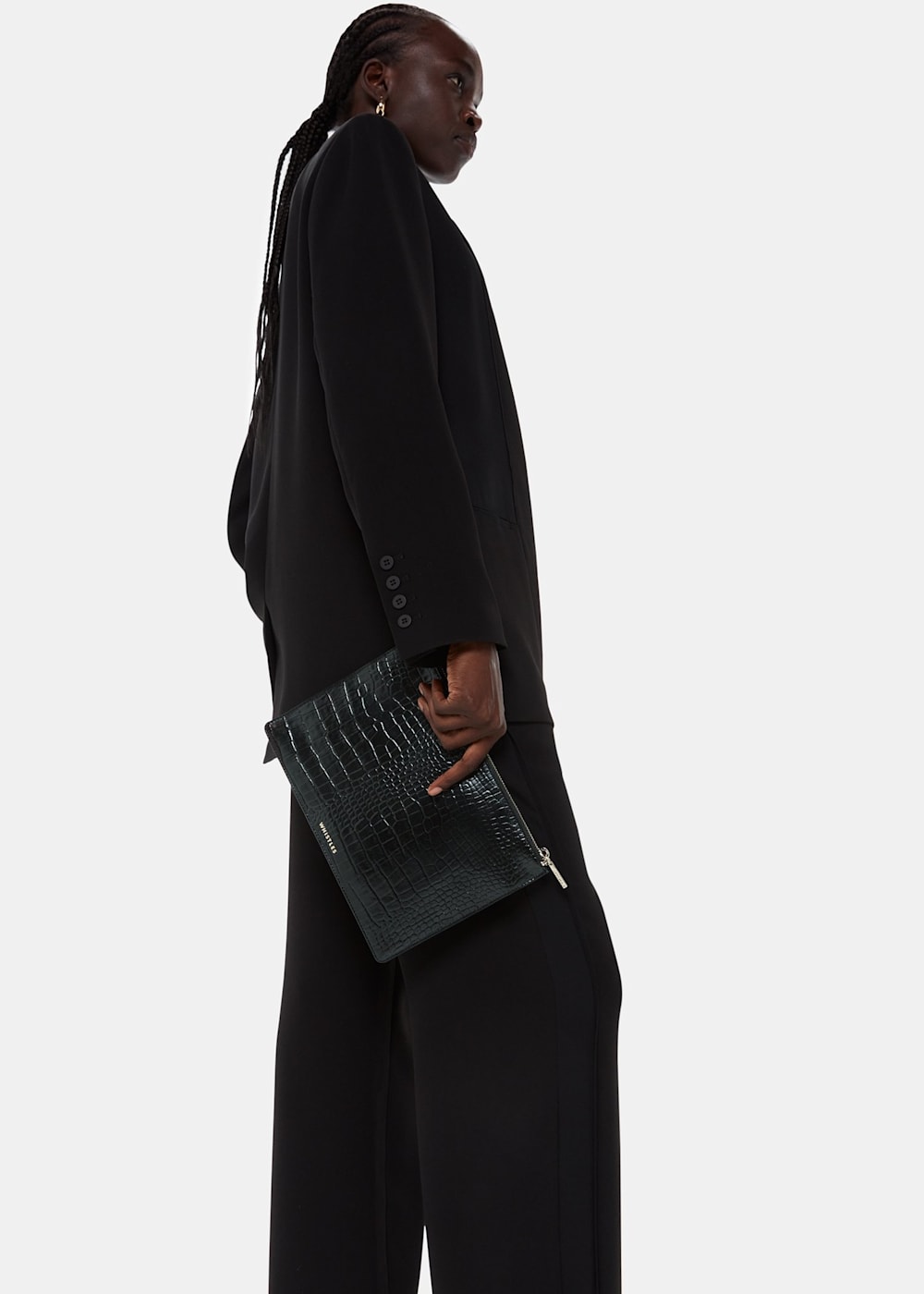 Whistles black clutch online