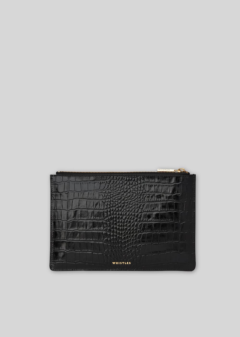 Black croc clutch best sale