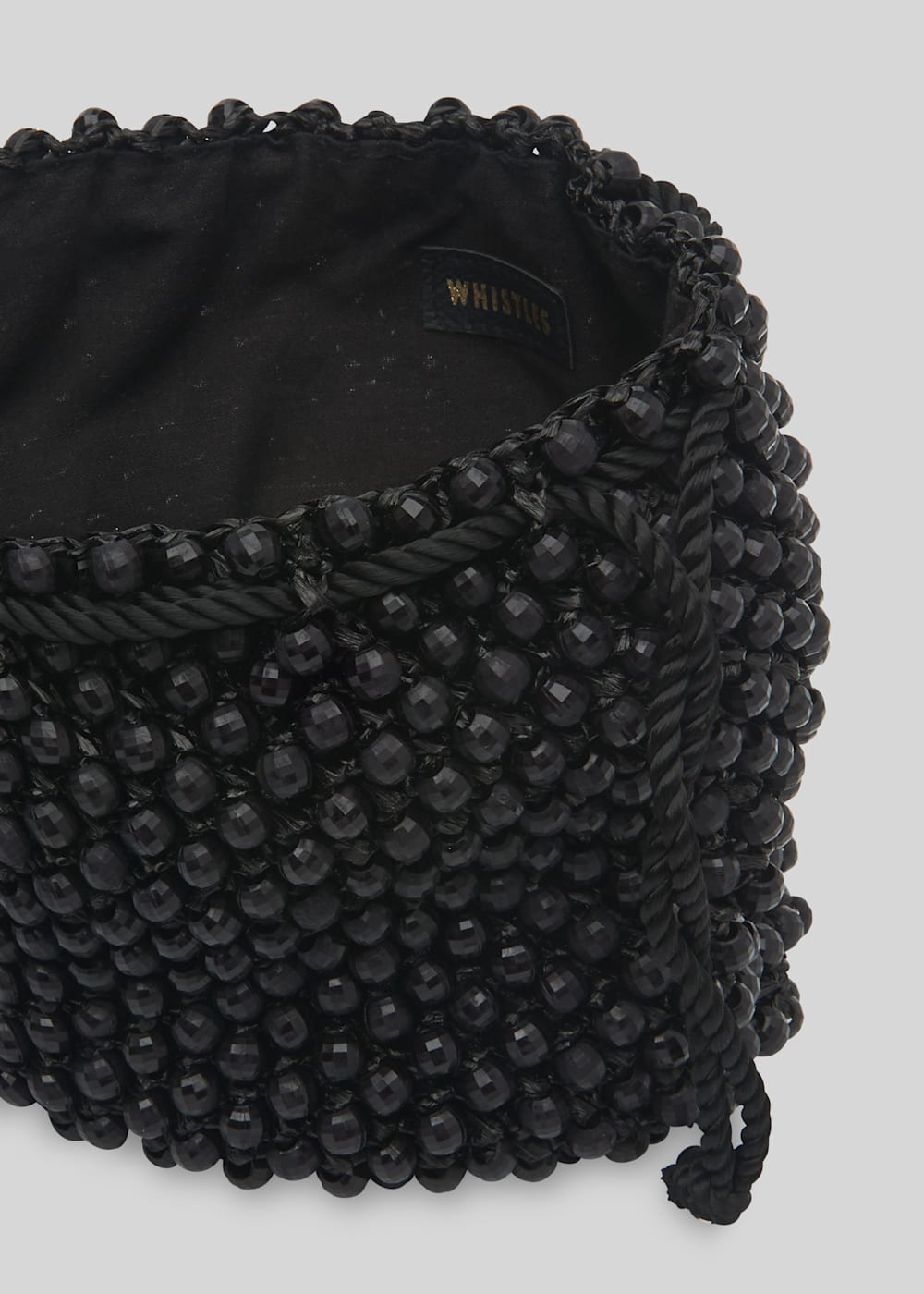 Black Lila Beaded Drawstring Bag | WHISTLES | Whistles US | Black Lila Beaded Drawstring Bag | WHISTLES | Whistles US |