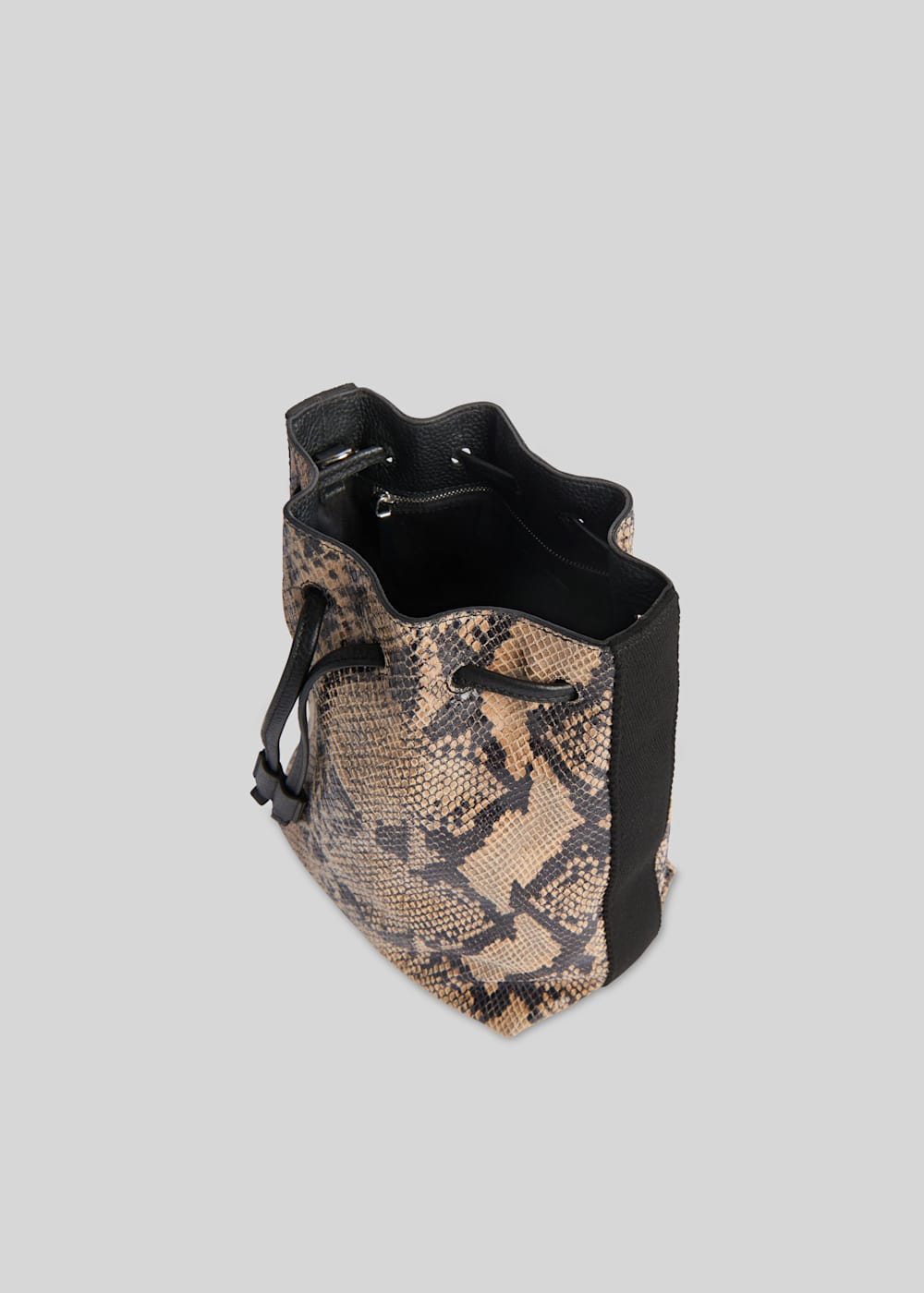 Snake print bucket bag deals