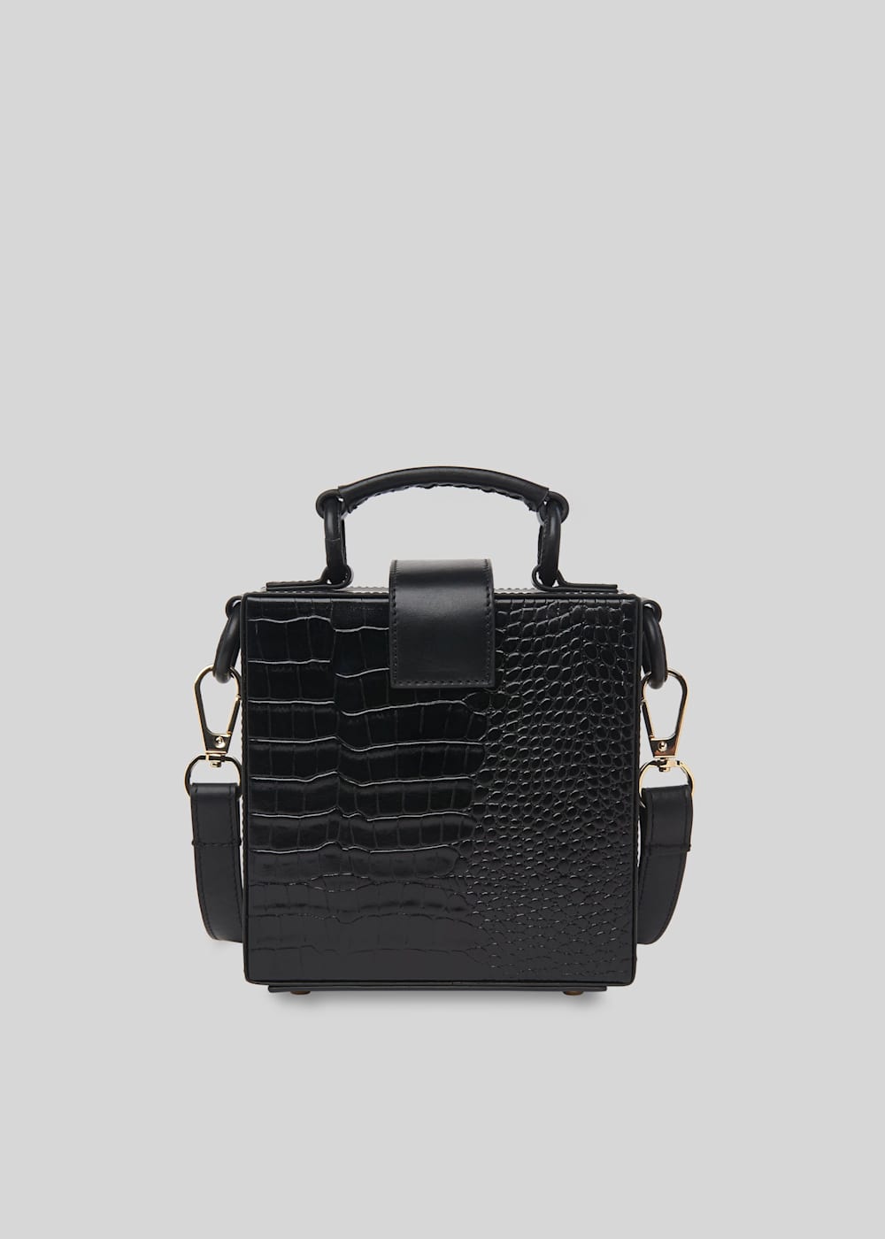 Black Estar Shiny Croc Box Bag WHISTLES Whistles US