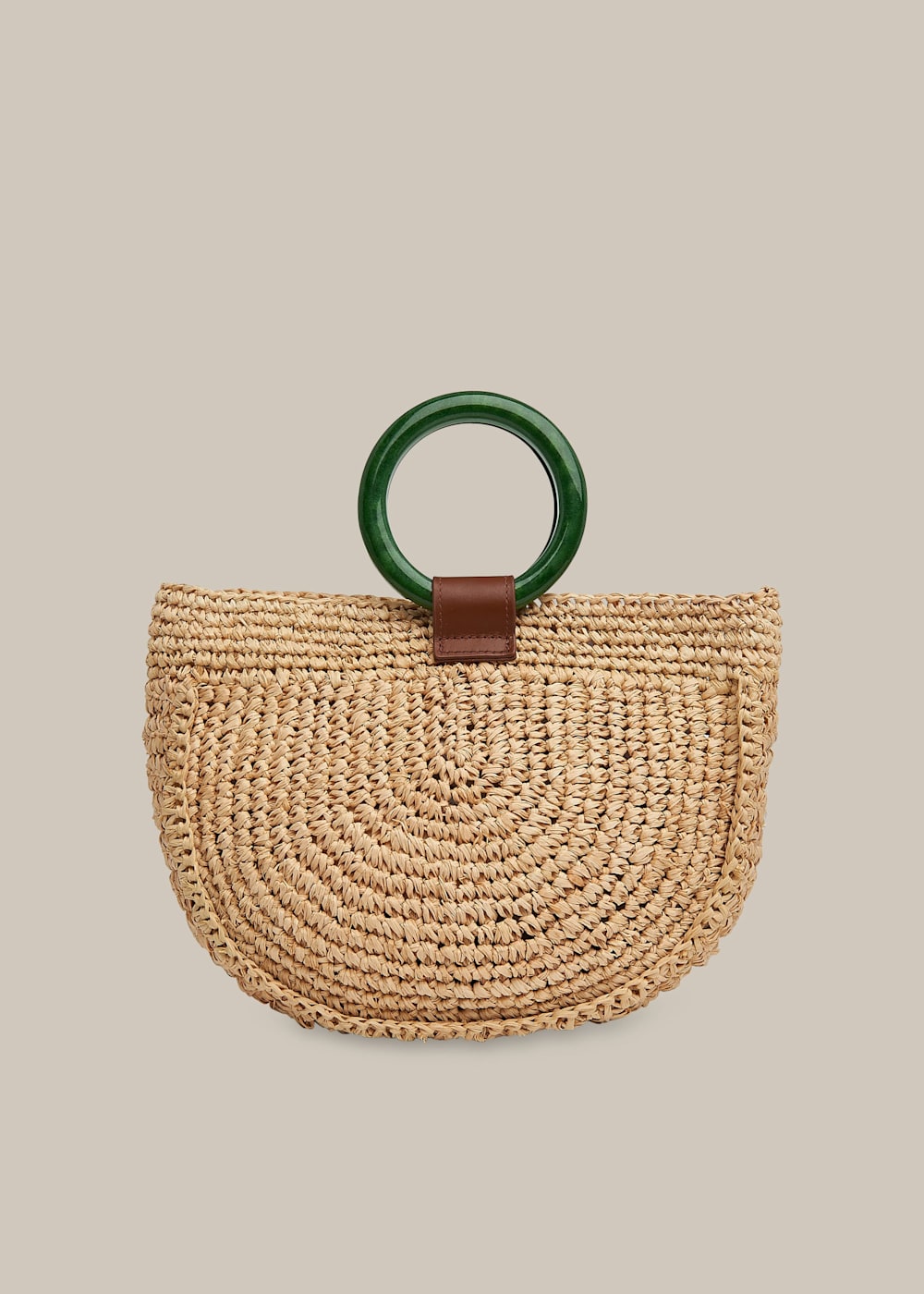 Straw half moon clutch store