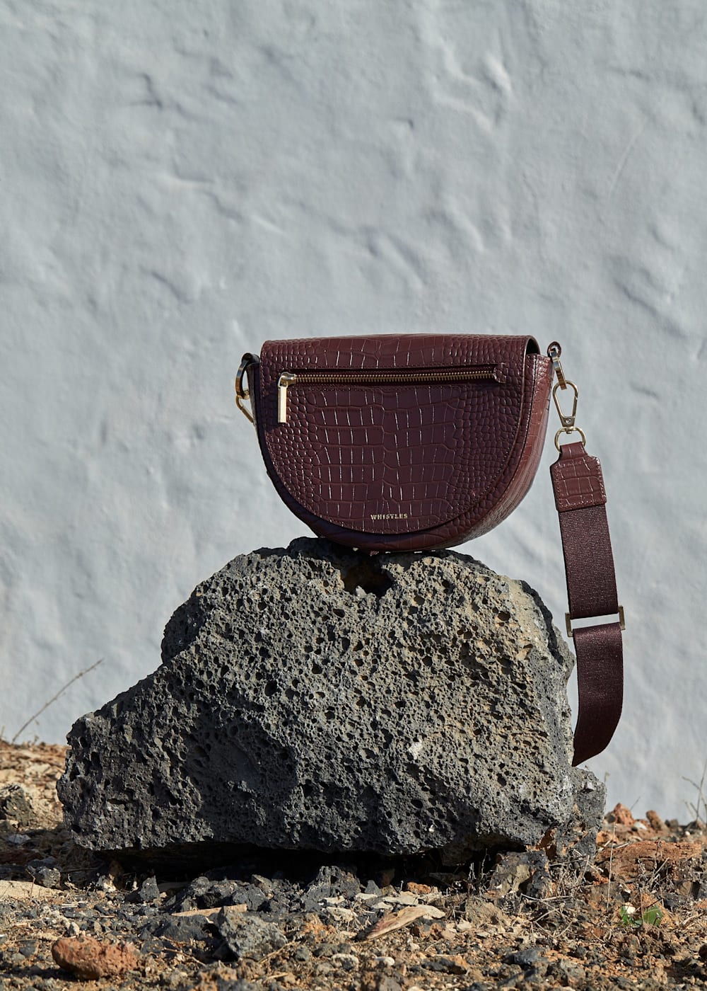 Plum Monty Half Moon Croc Bag WHISTLES Whistles ROW