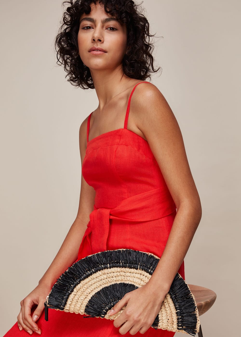 Whistles straw clutch shop
