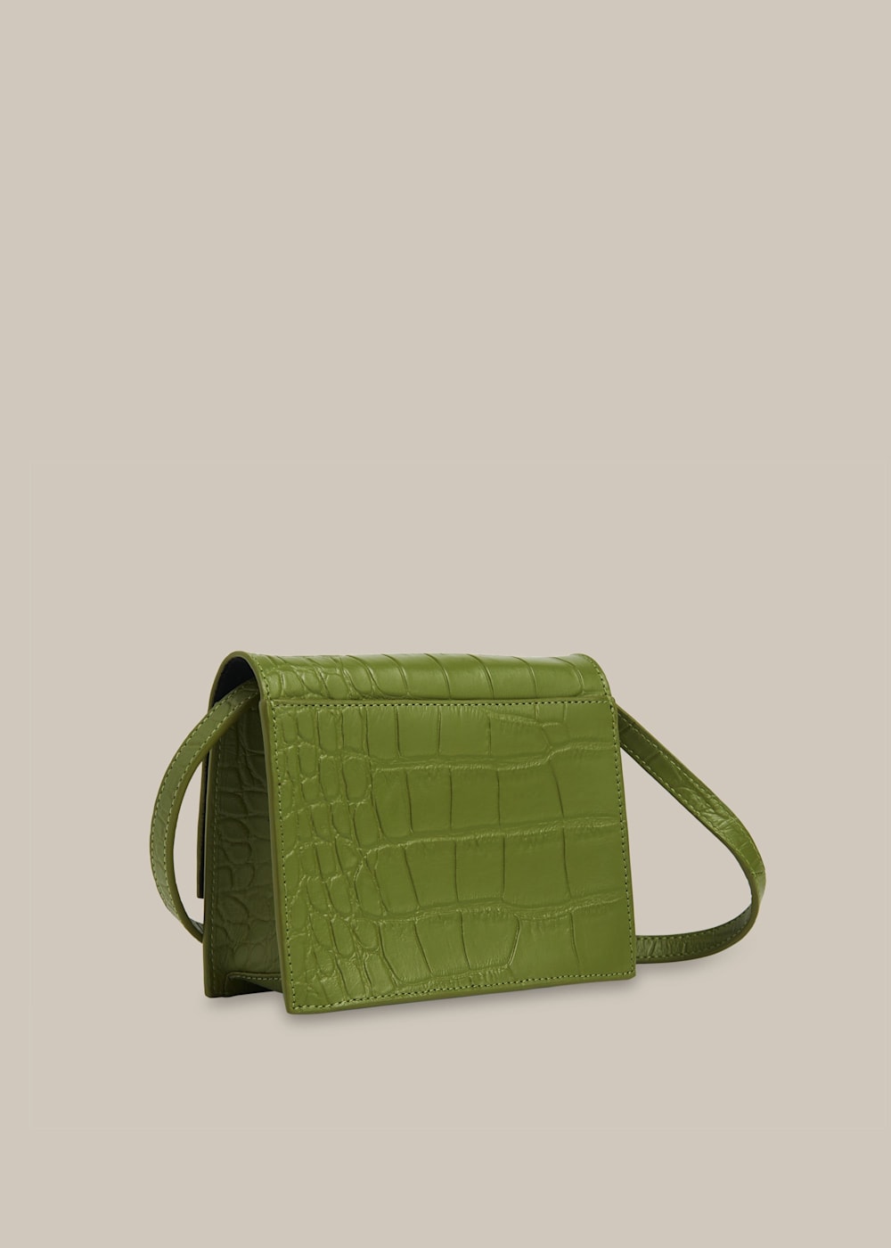 Green Suri Mini Croc Crossbody WHISTLES Whistles UK