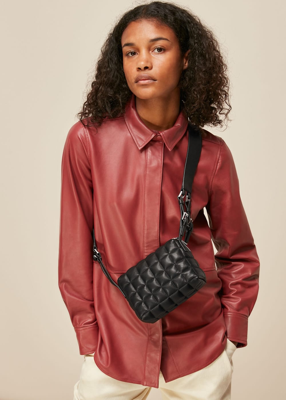 Black Elias Quilted Crossbody Bag WHISTLES Whistles UK