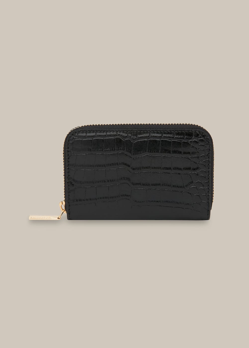 Whistles Black Shiny Croc Coin Purse Whistles Black Shiny Croc Coin Purse