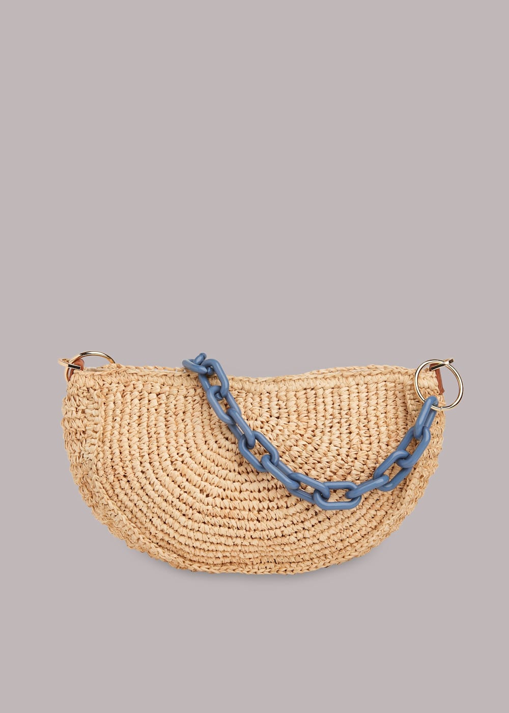 Half moon straw tote outlet