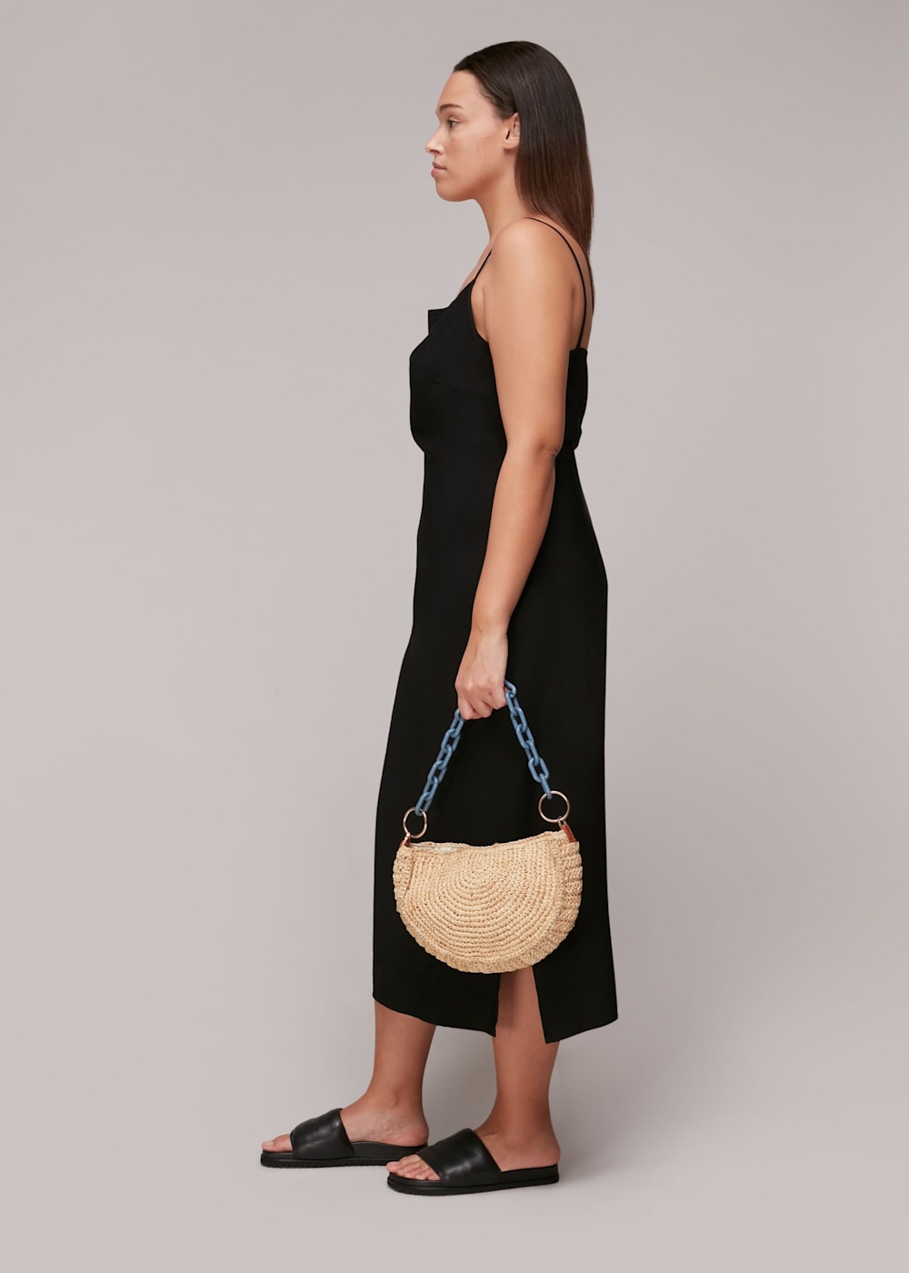 Half moon straw tote outlet