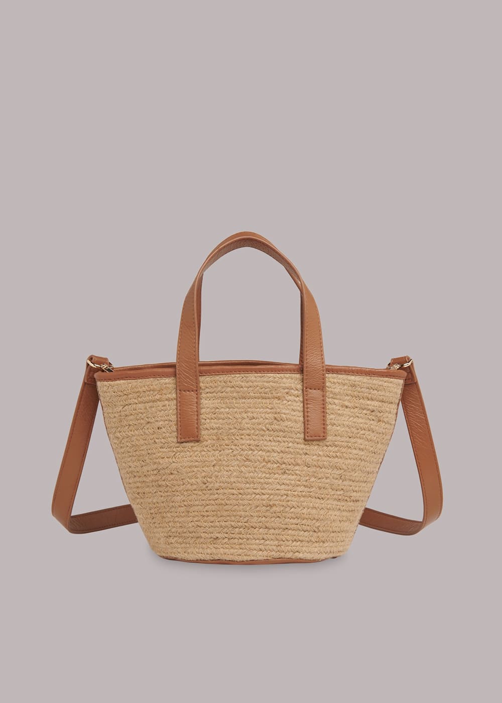 Neutral Leena Jute Crossbody Bag WHISTLES Whistles UK