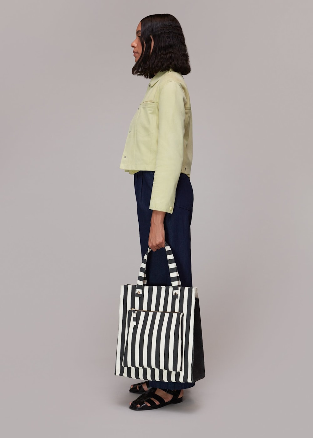 Striped canvas tote bag 2025