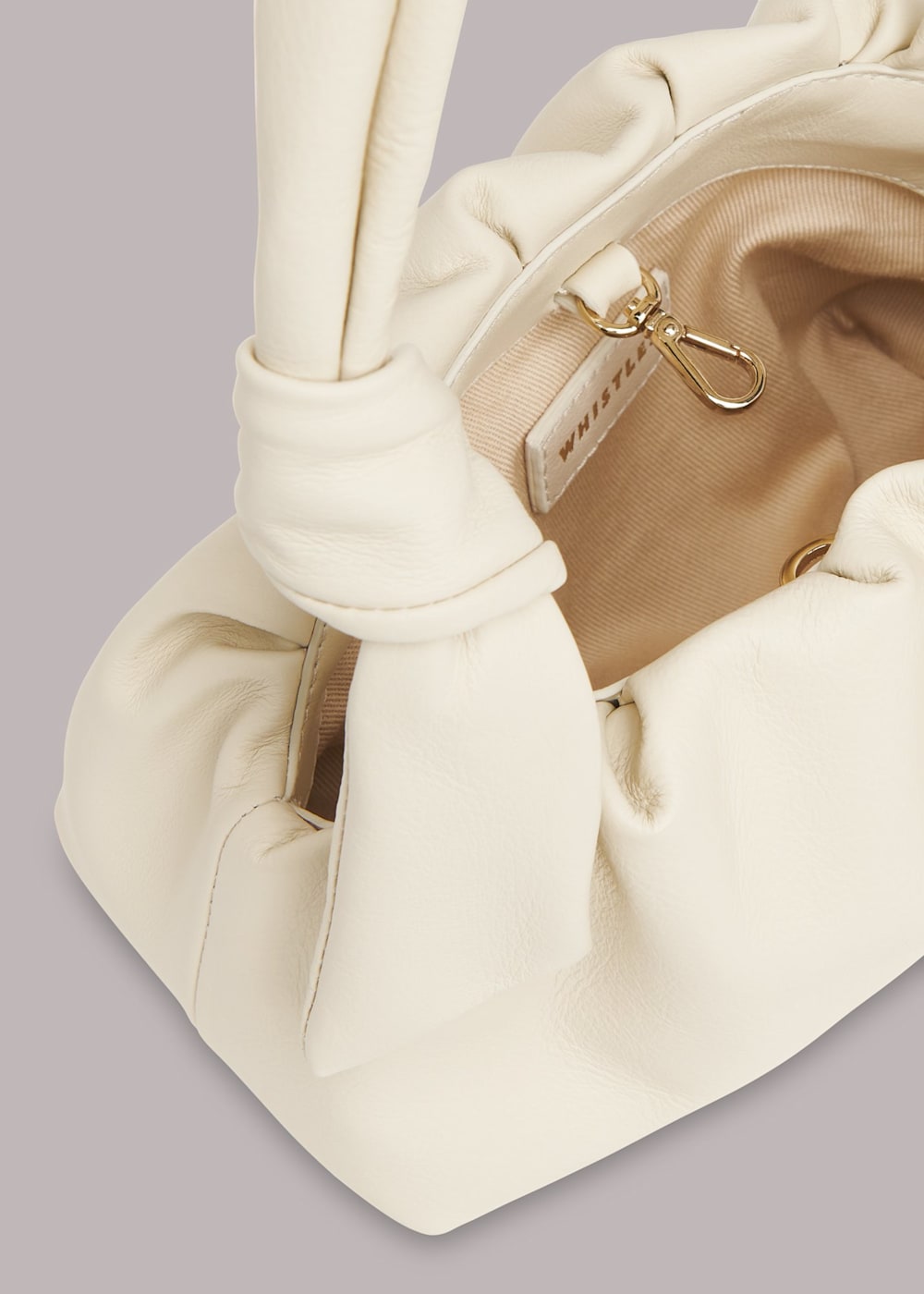 Beige ruched bag 2025
