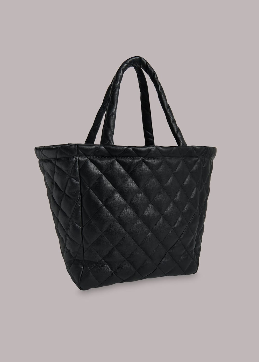 Black Lyle Leather Quilted Tote Bag WHISTLES Whistles US