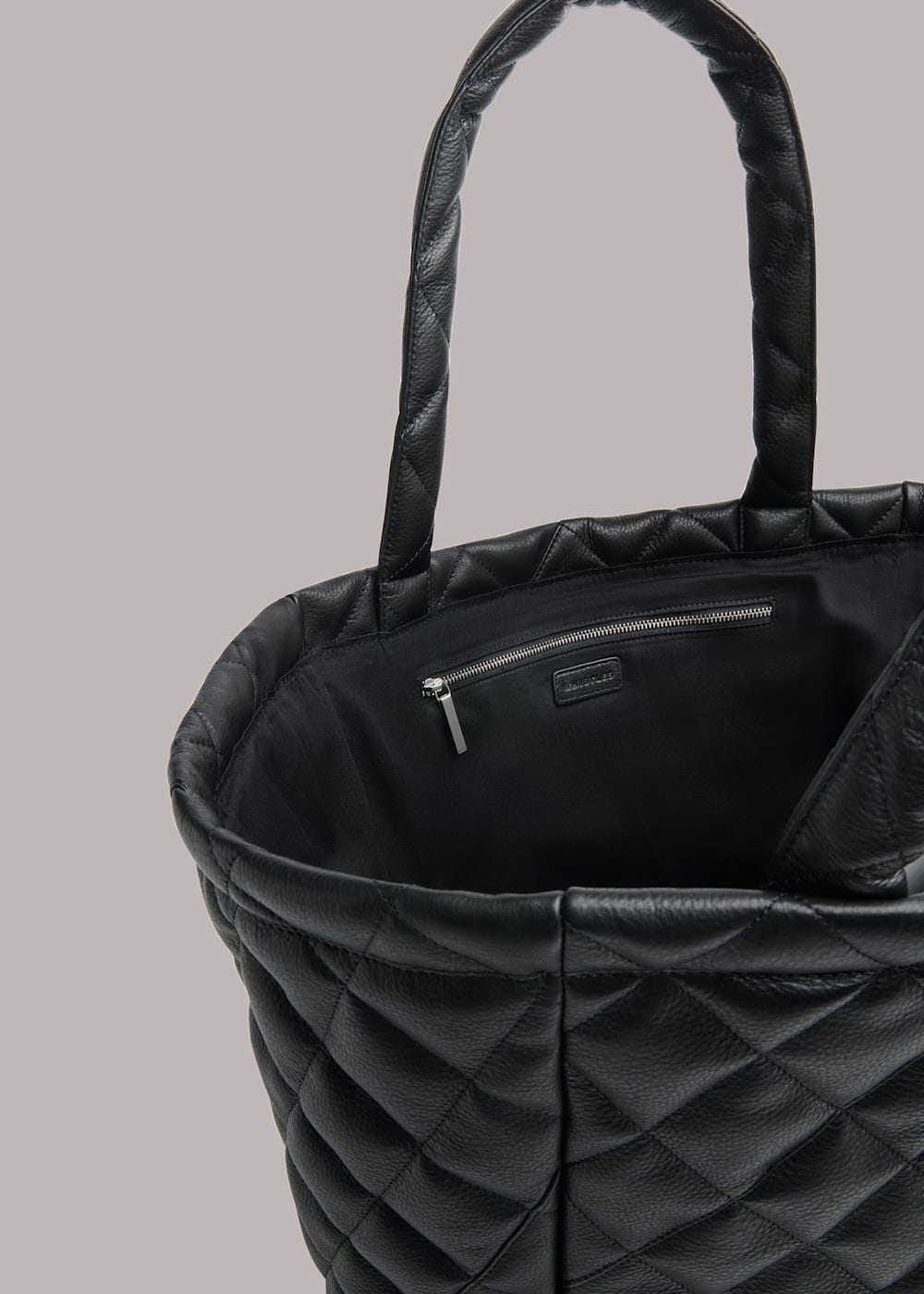 Black leather quilted bag sales