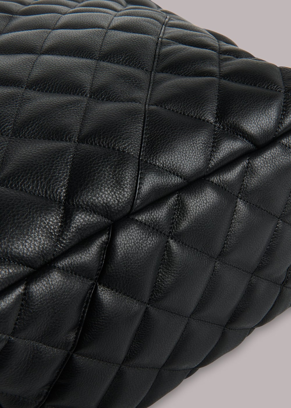 Black Lyle Leather Quilted Tote Bag WHISTLES Whistles UK