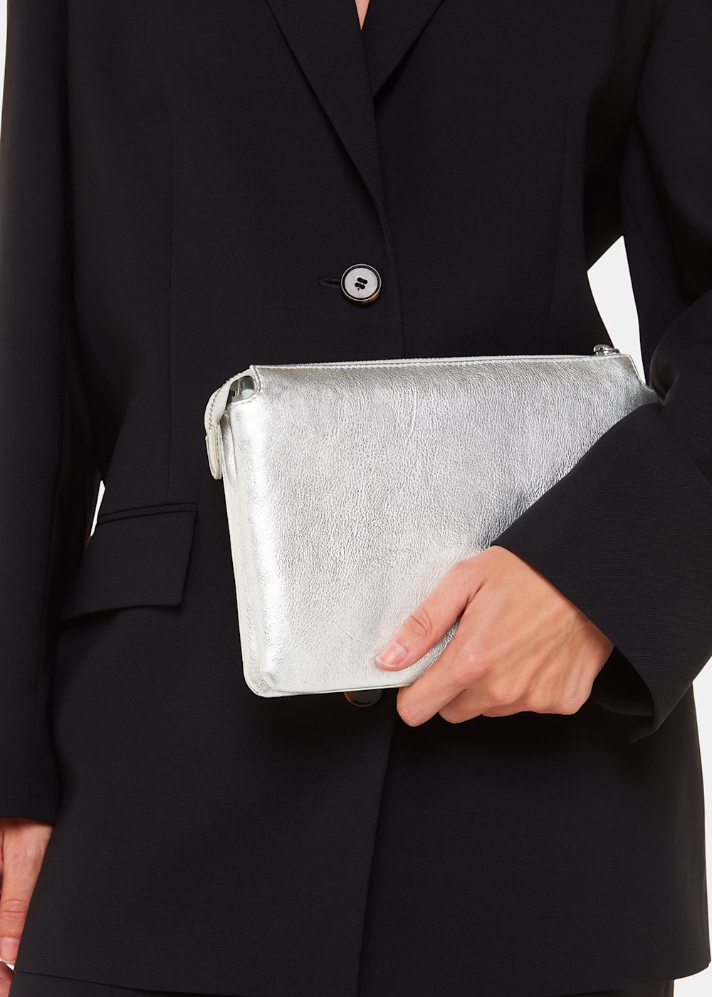 Silver pouch purse sales