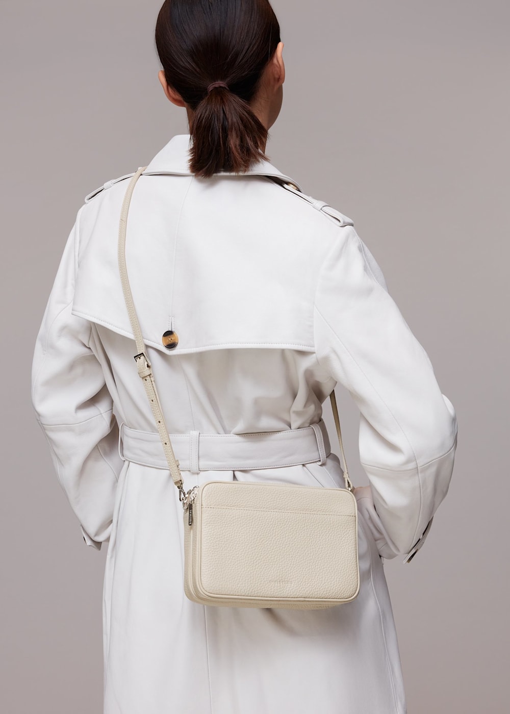 Taupe Carmen Crossbody Bag WHISTLES Whistles ROW