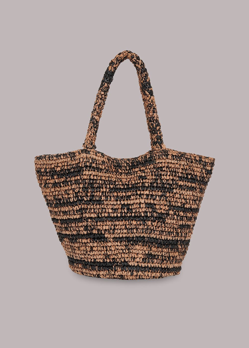Brown Renee Paper Weave Tote WHISTLES Whistles UK