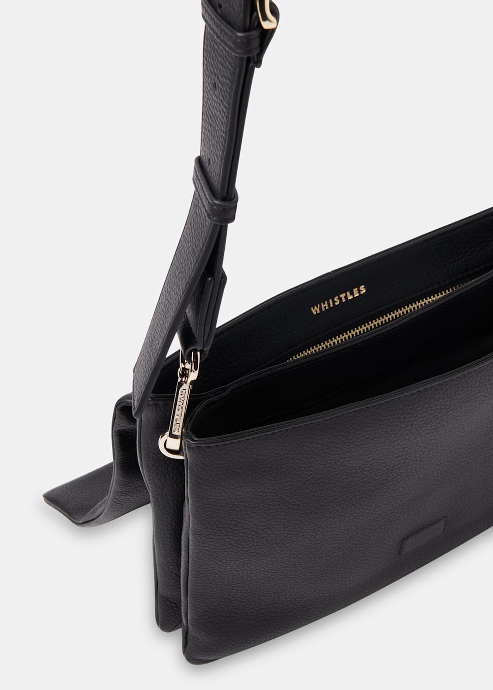 Black Teo Crossbody Bag WHISTLES Whistles ROW