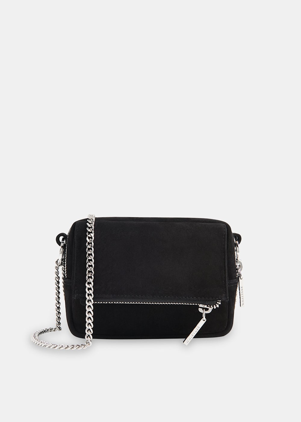 Small black suede crossbody bag discount