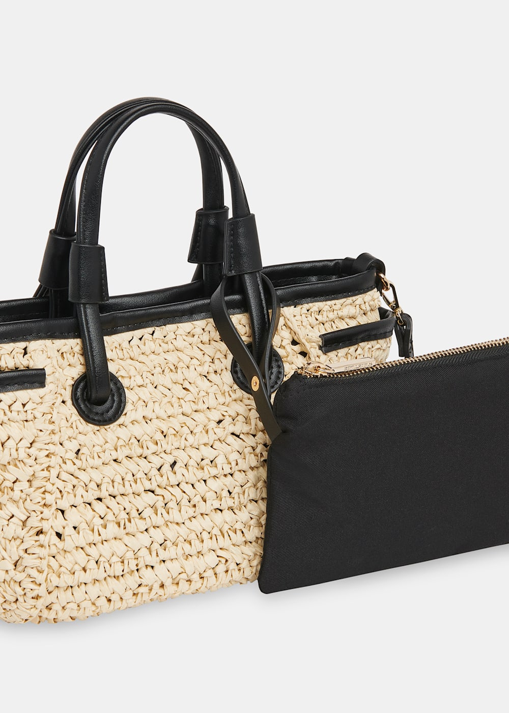 Neutral Aylin Mini Straw Tote Bag WHISTLES Whistles UK
