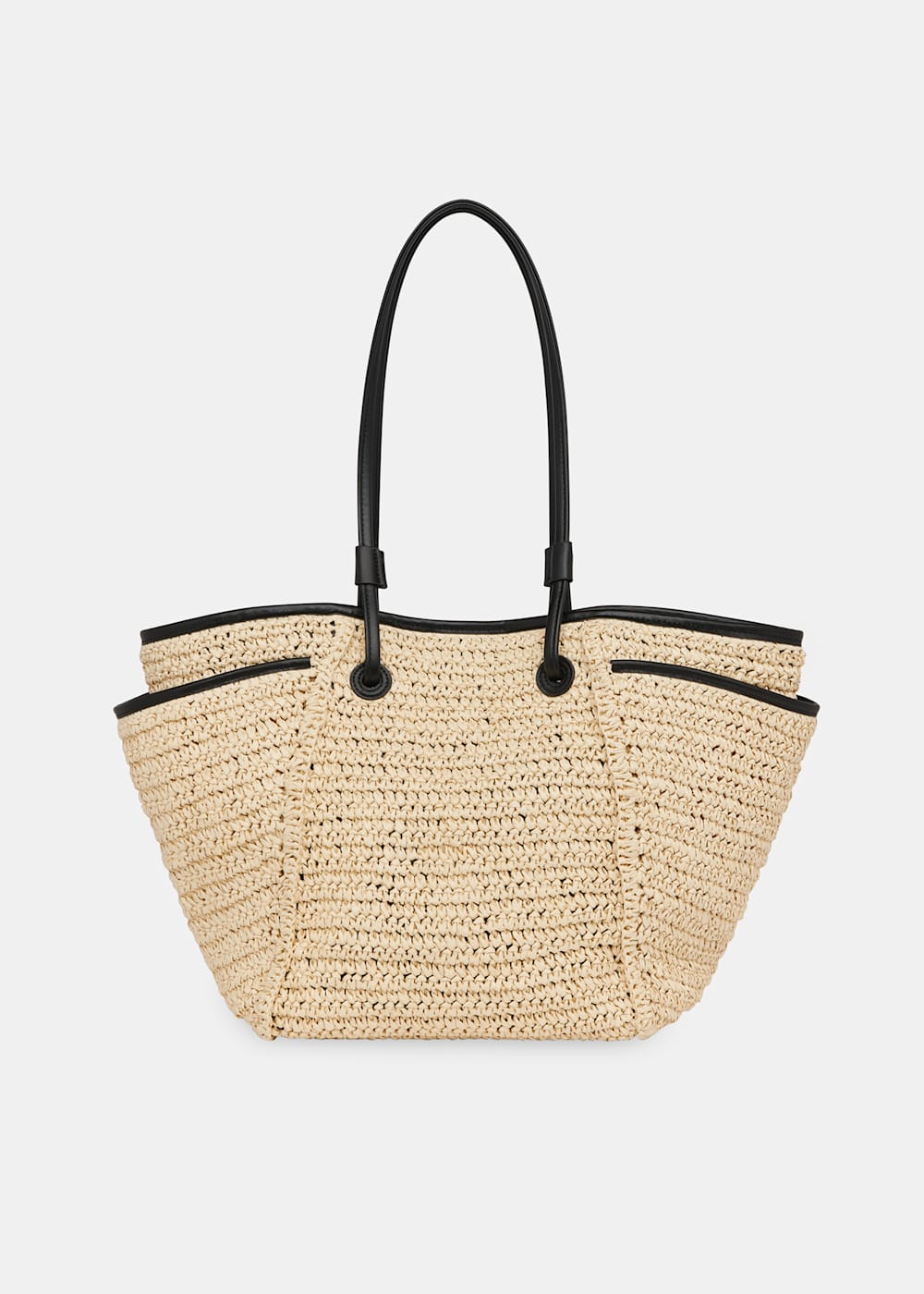 Neutral Zoelle Straw Tote Bag WHISTLES Whistles ROW