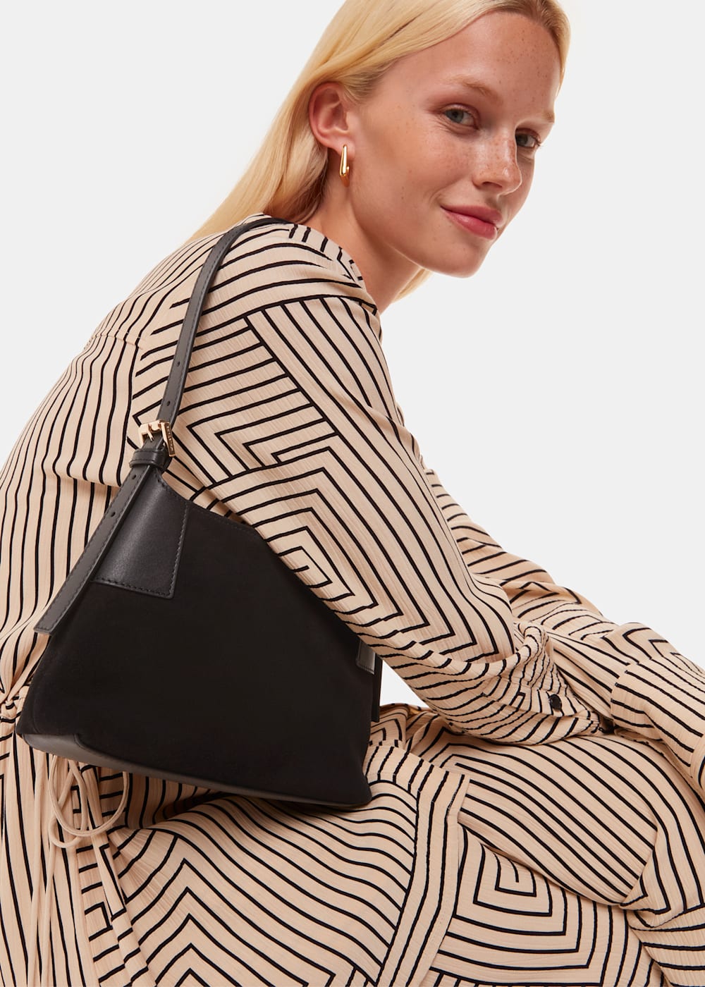 Small black suede bag clearance