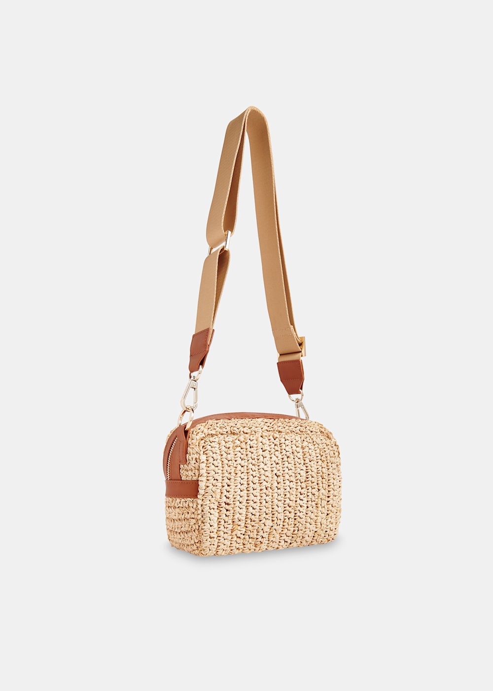 Neutral Straw Bibi Crossbody Bag WHISTLES Whistles UK