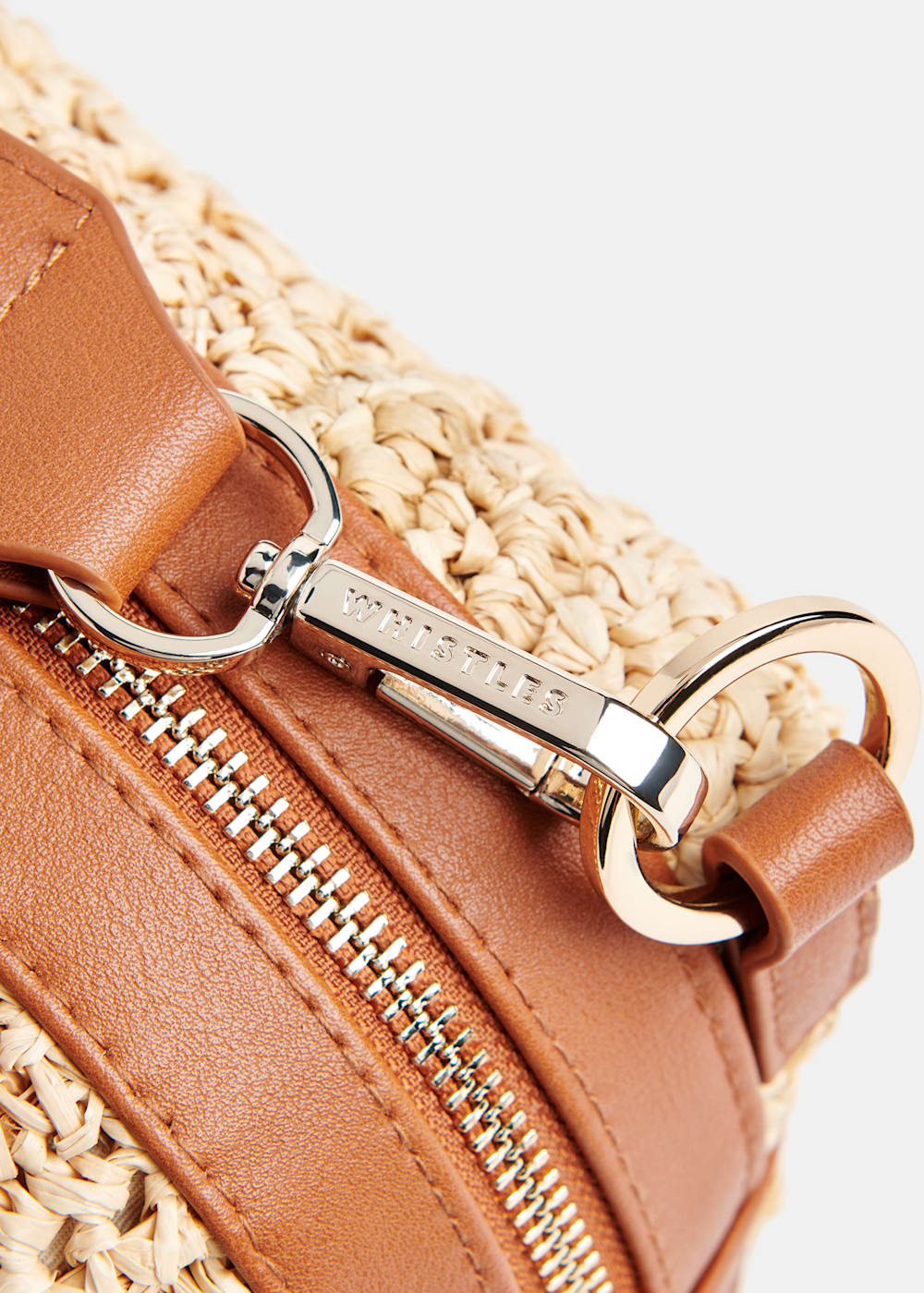 Neutral Straw Bibi Crossbody Bag WHISTLES Whistles US
