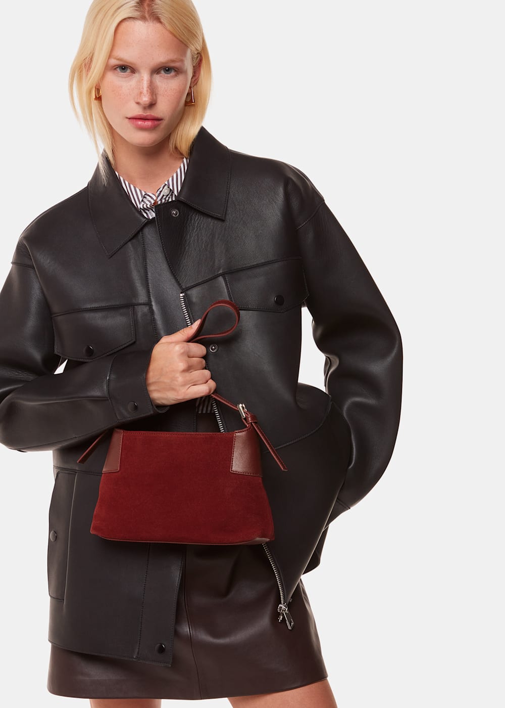 Red suede purse deals