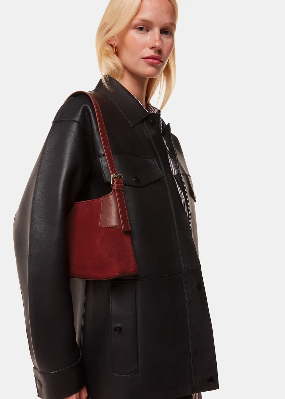 Red suede purse discount