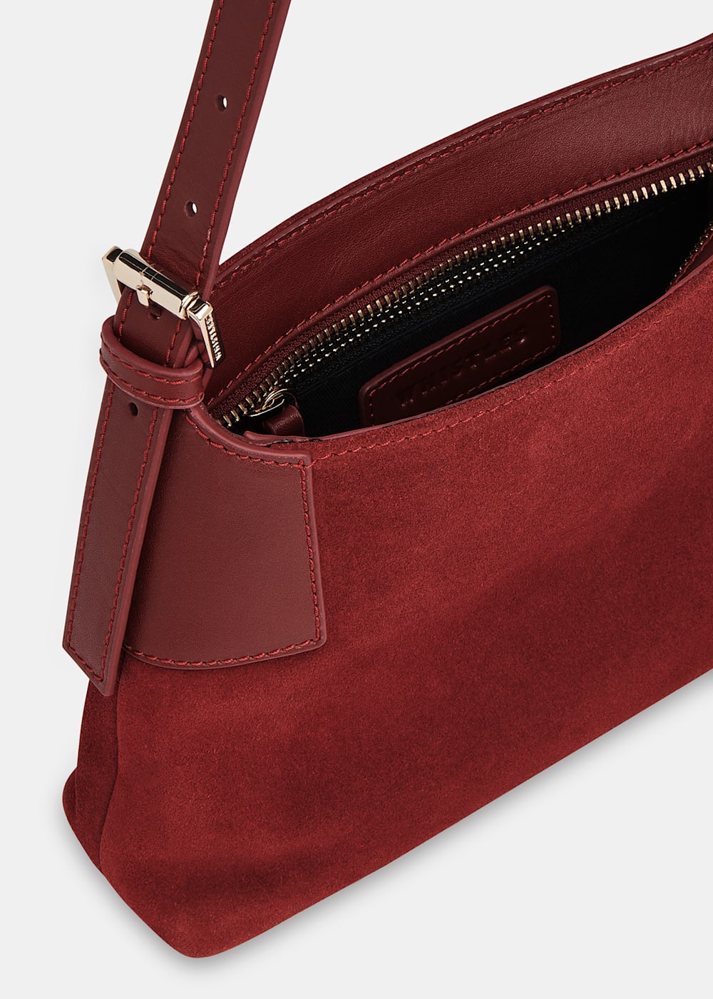 Dark Red Paloma Small Suede Bag WHISTLES Whistles UK