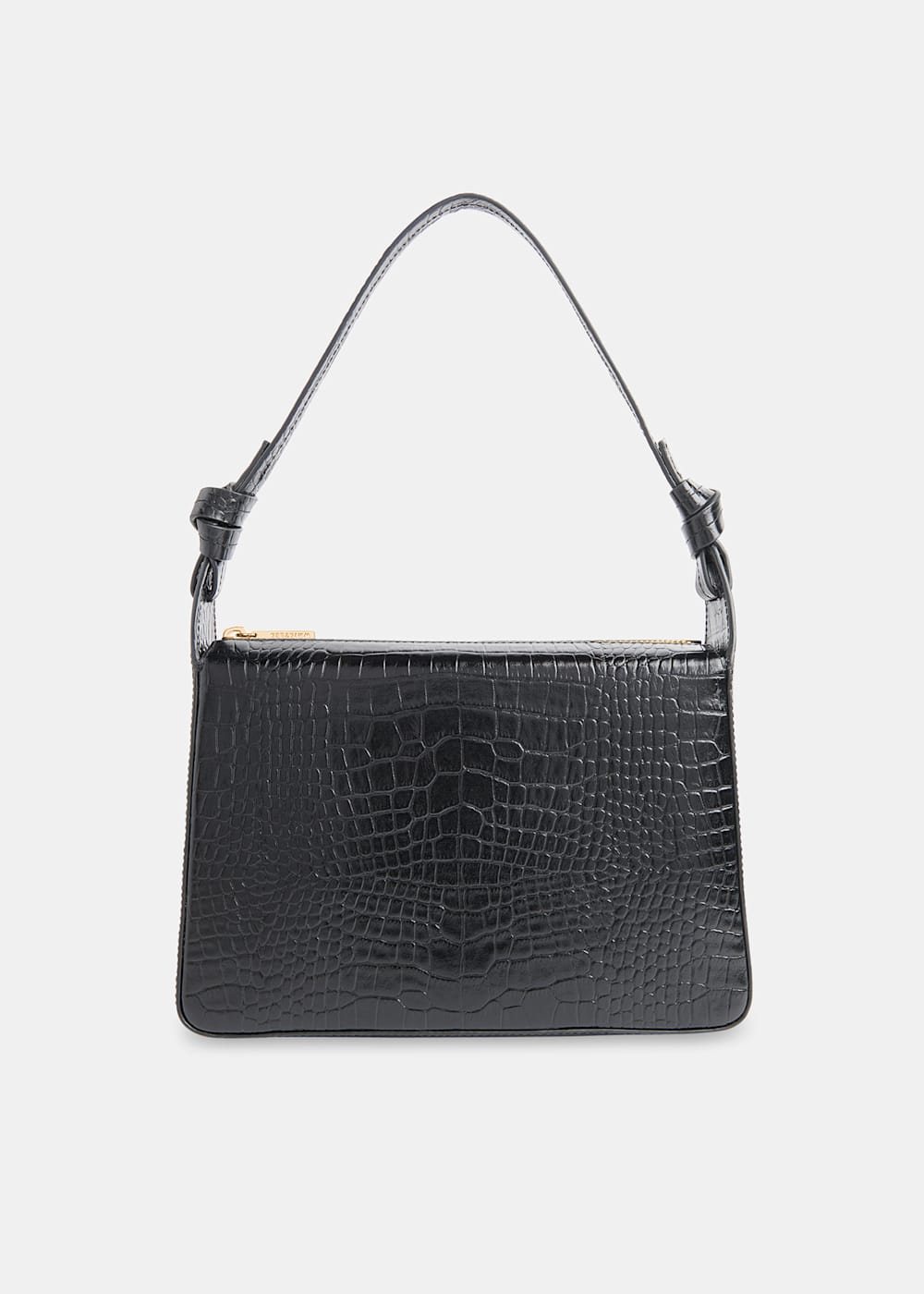 Black Erica Croc Shoulder Bag WHISTLES Whistles UK