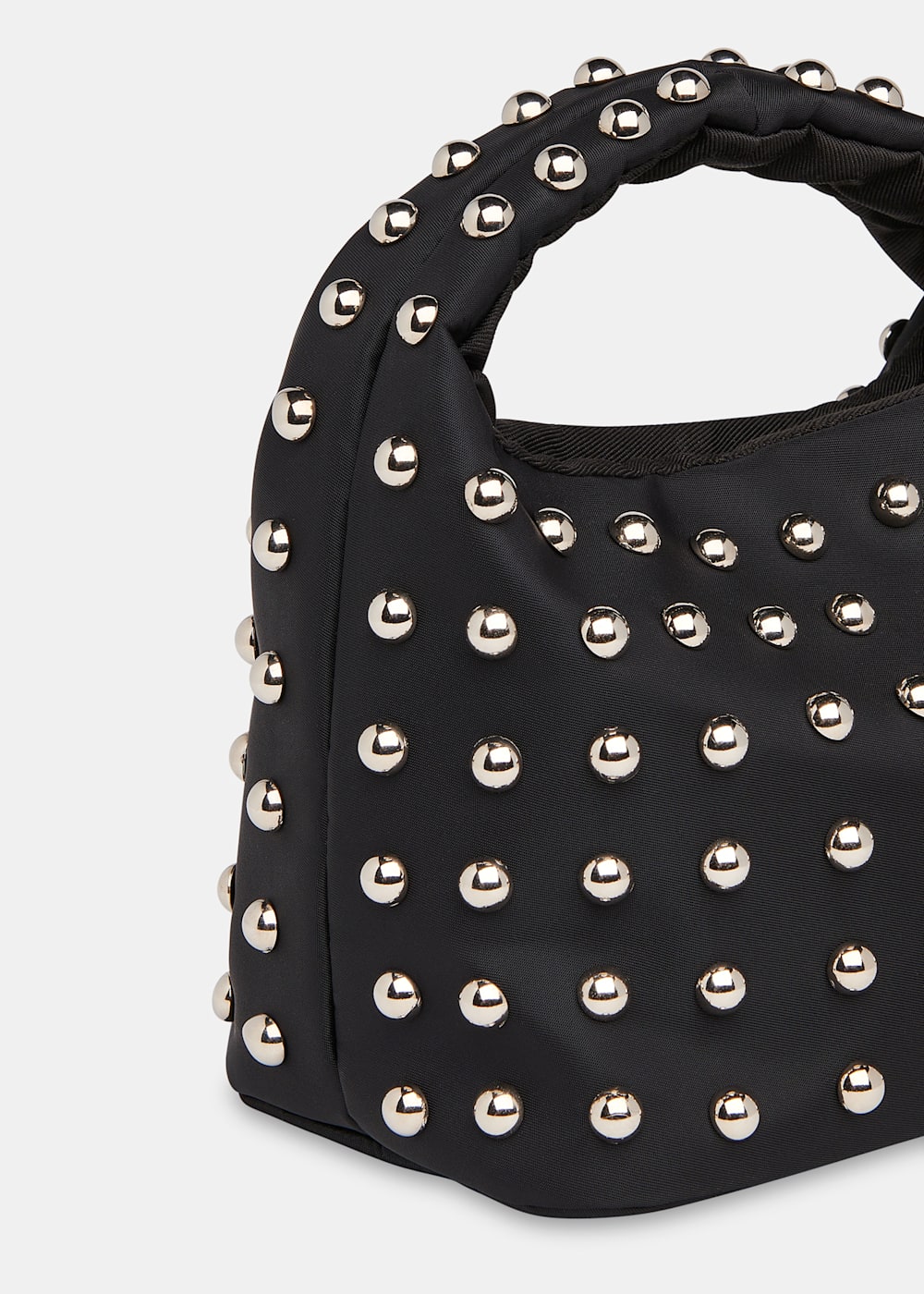 Black studded purse handbag deals