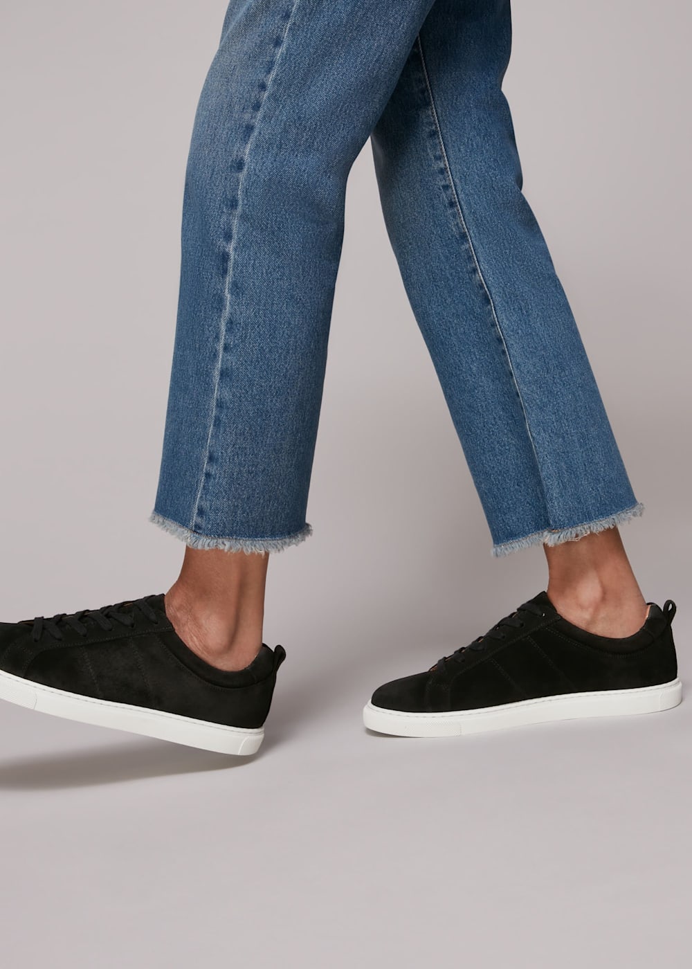 Ladies black suede trainers on sale