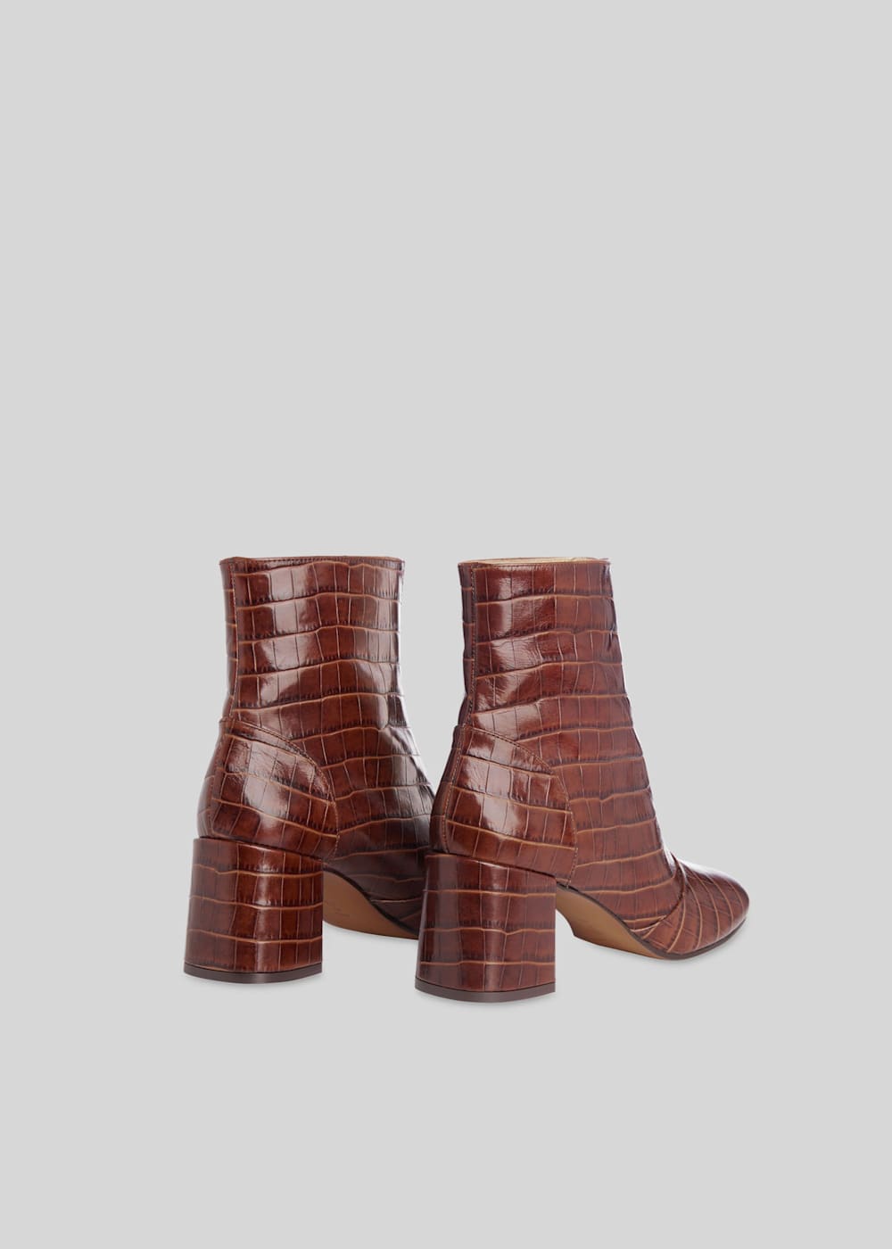 Brown croc leather boots 2025