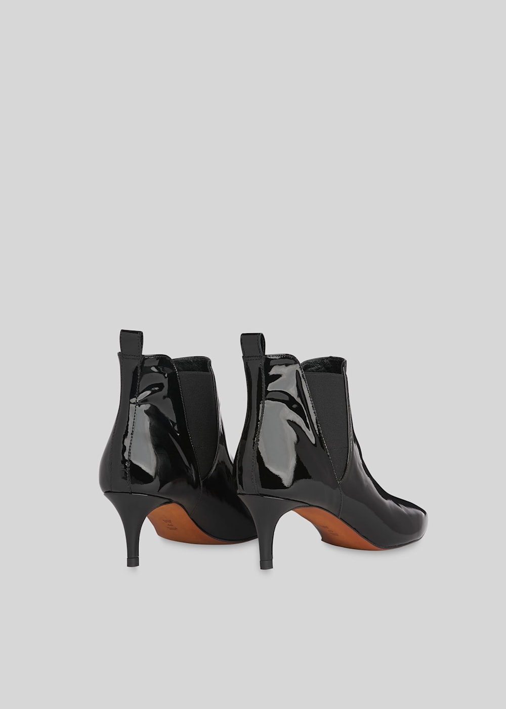 Black patent kitten heel ankle boots sale