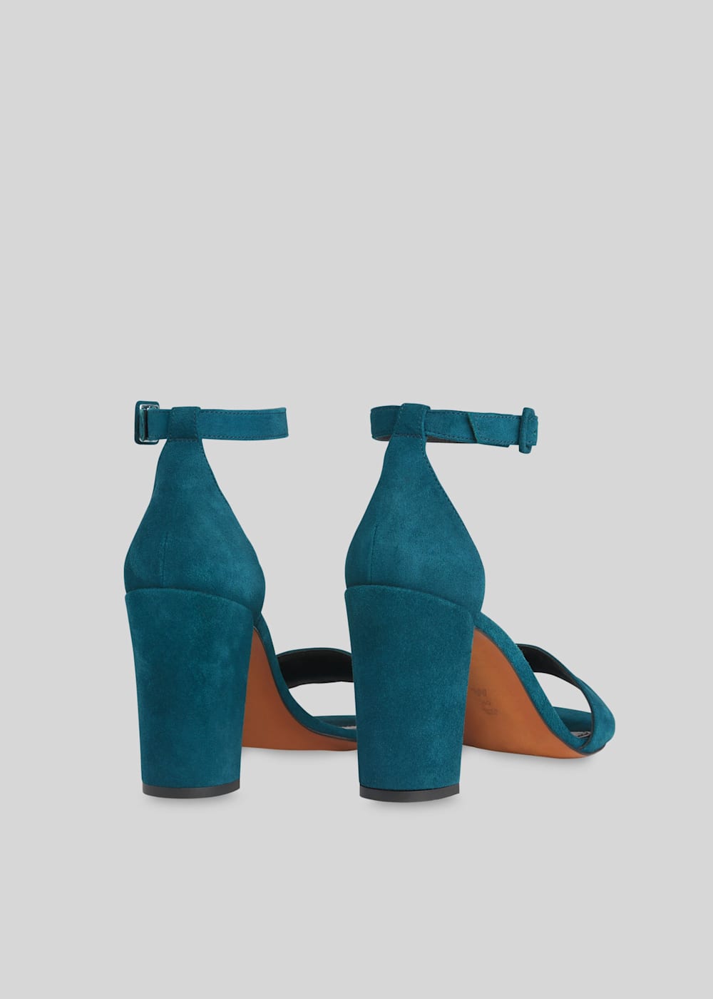 Teal Alba Suede Block Heel Sandal WHISTLES Whistles UK