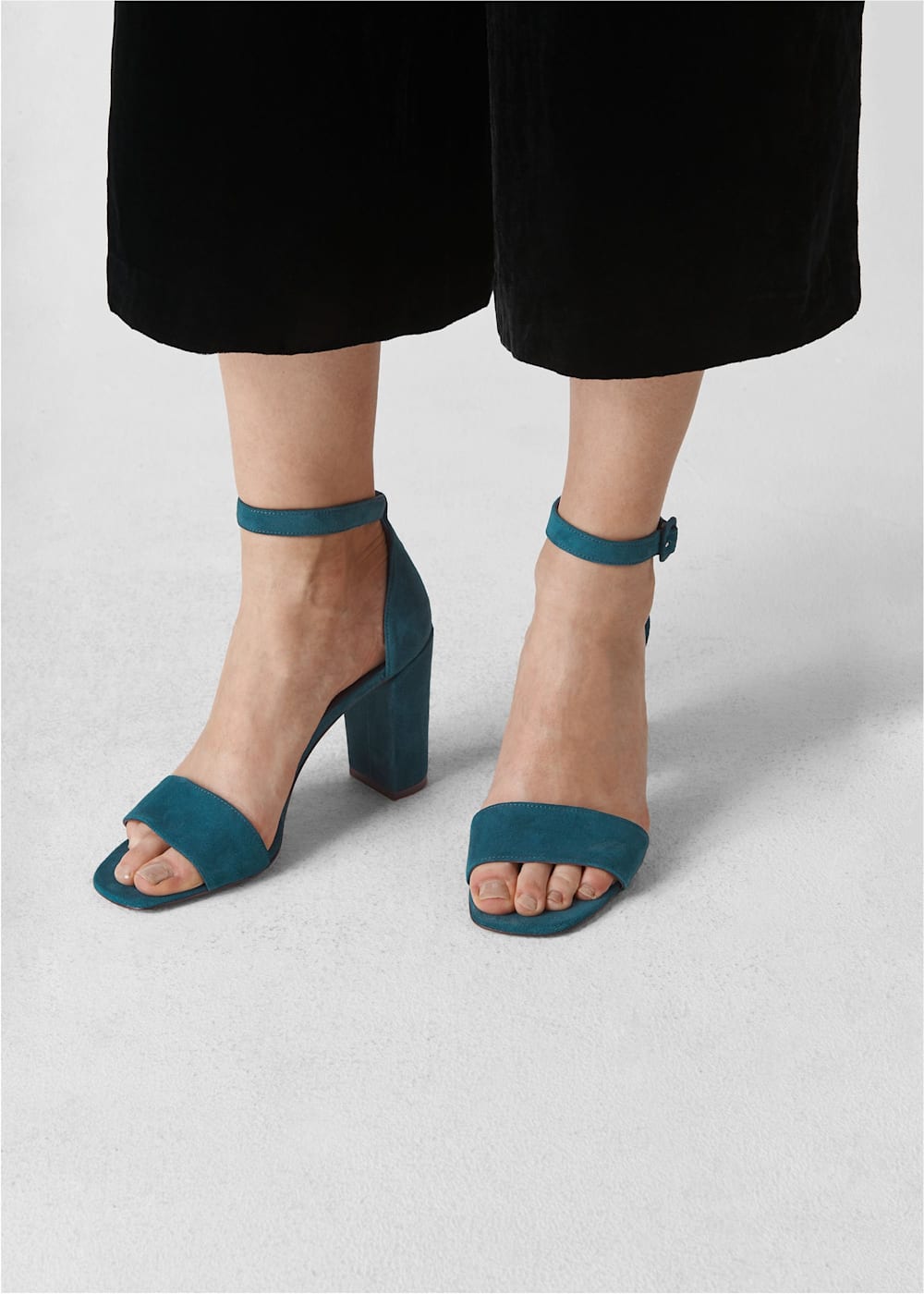 Suede block heel sandal cheap