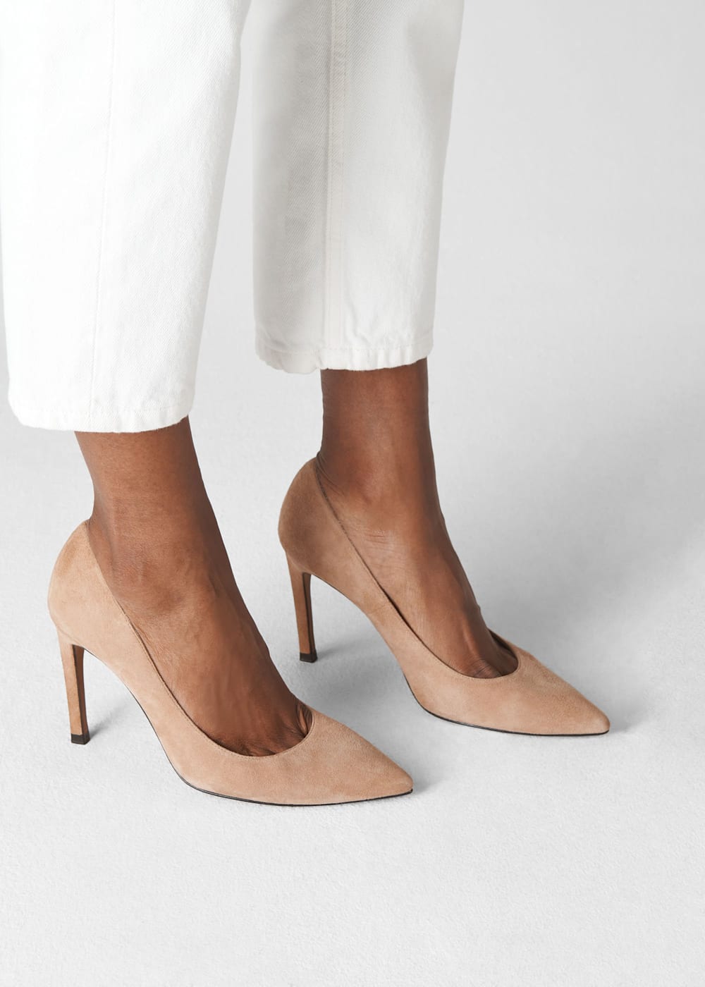 Nude suede court shoes store