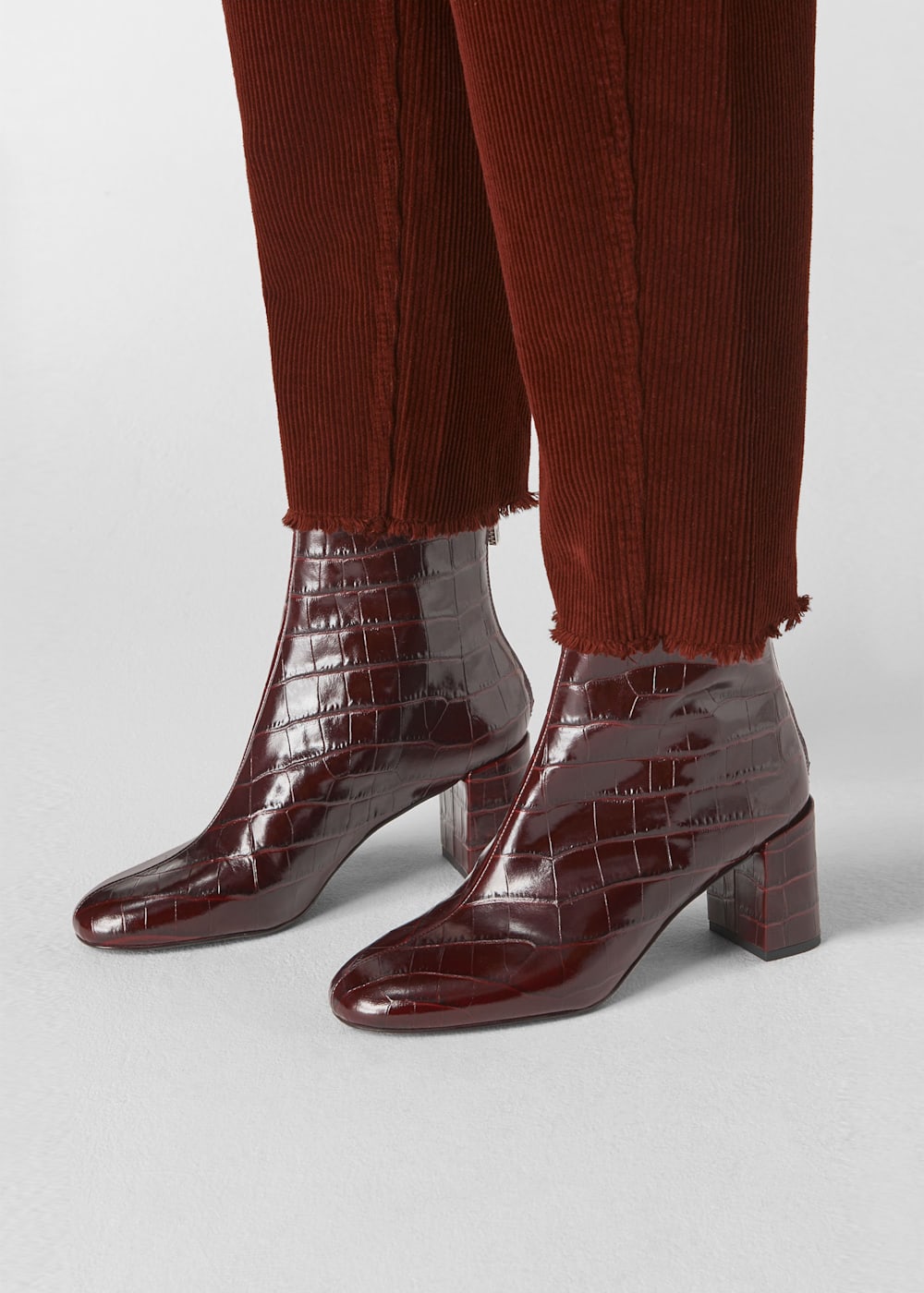 Burgundy Bartley Back Zip Boot WHISTLES Whistles UK