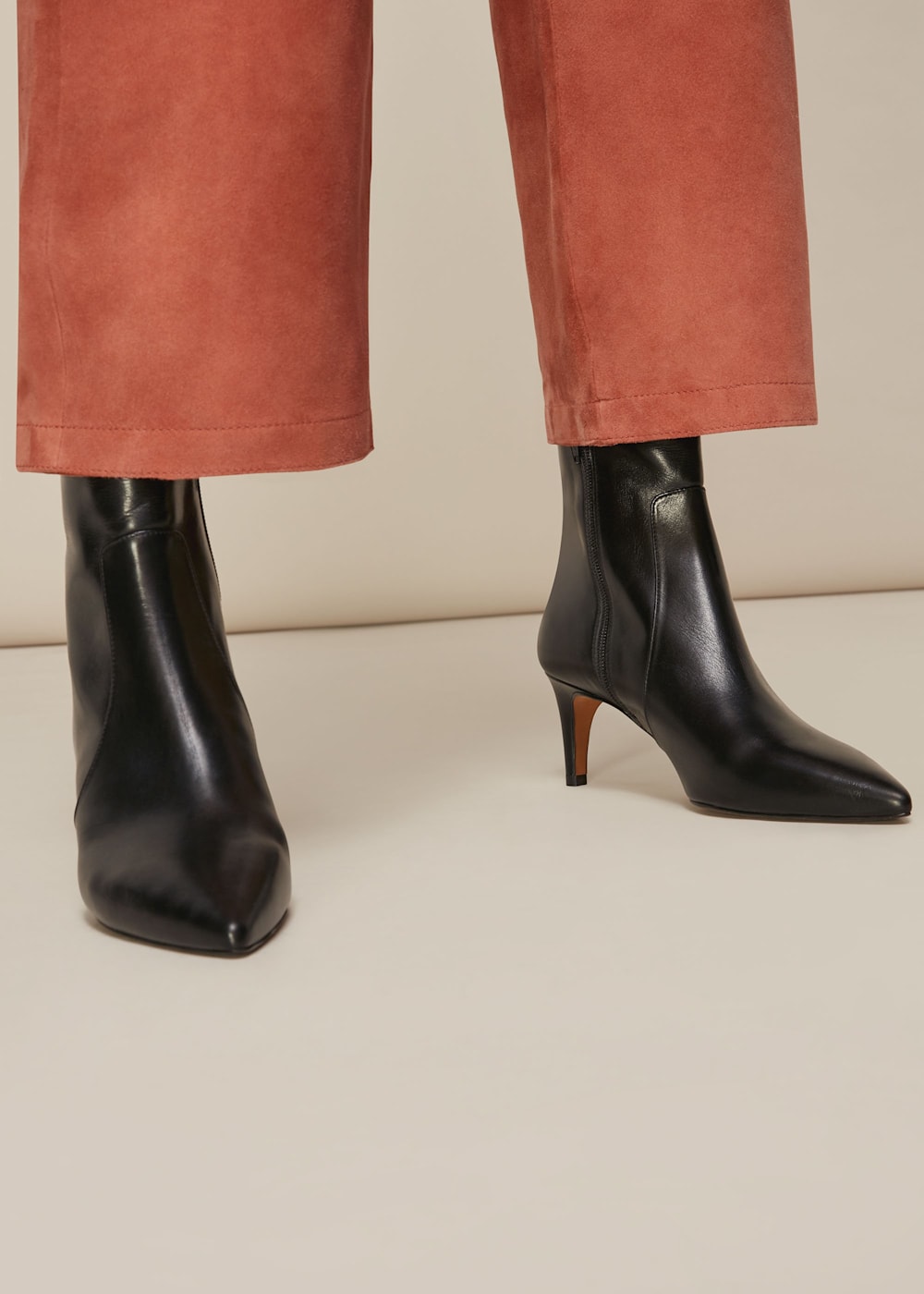 Black Celia Kitten Heel Boot WHISTLES Whistles UK