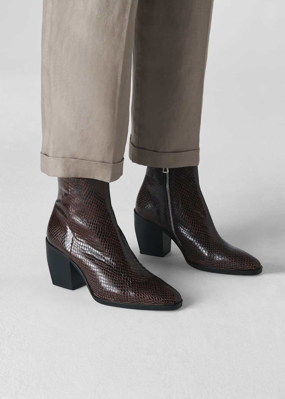 Snake Print Grove Snake Western Ankle Boot WHISTLES Whistles UK